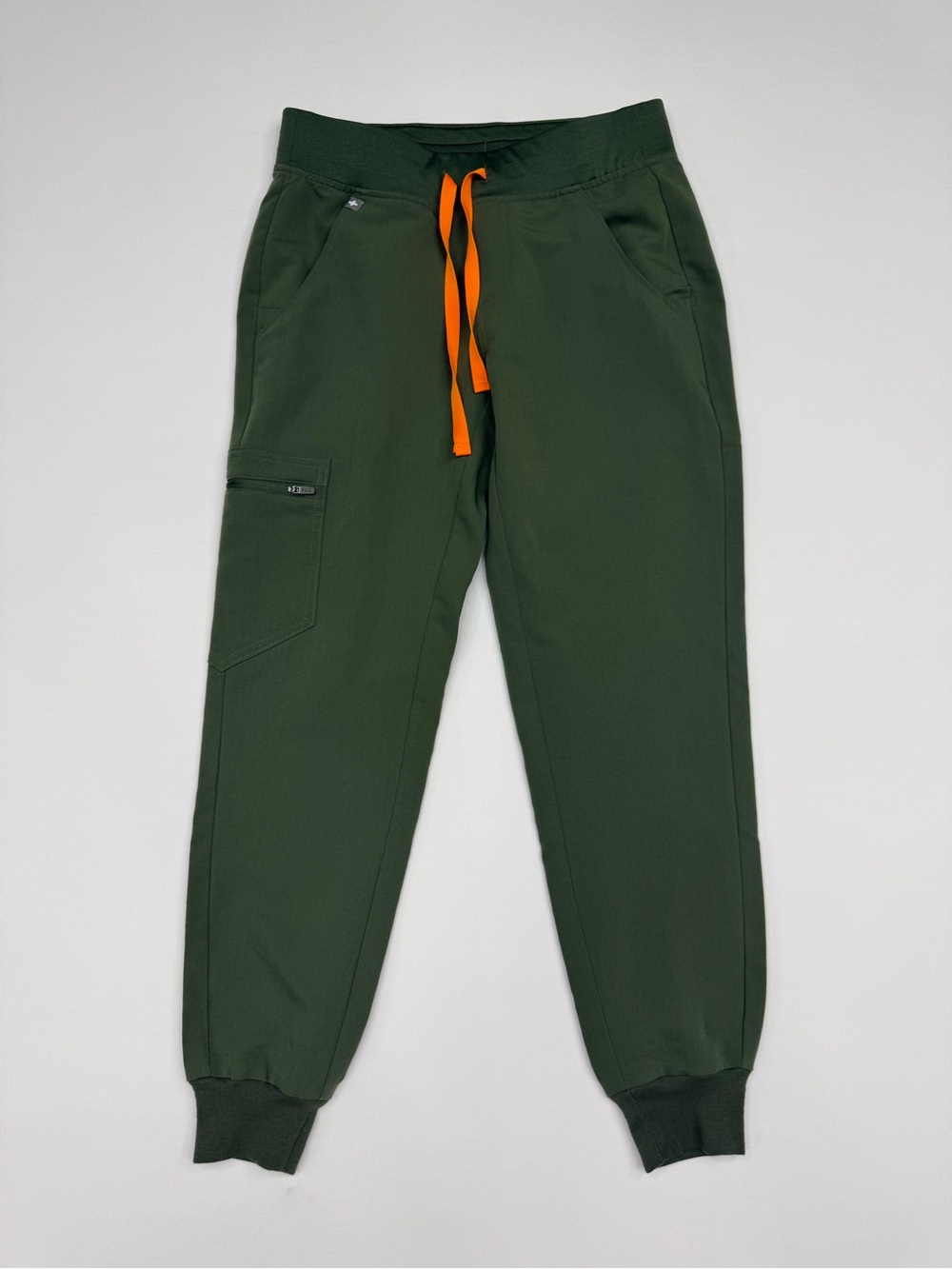 Figs Women’s Olive Green Jogger Pants with Orange Drawstring